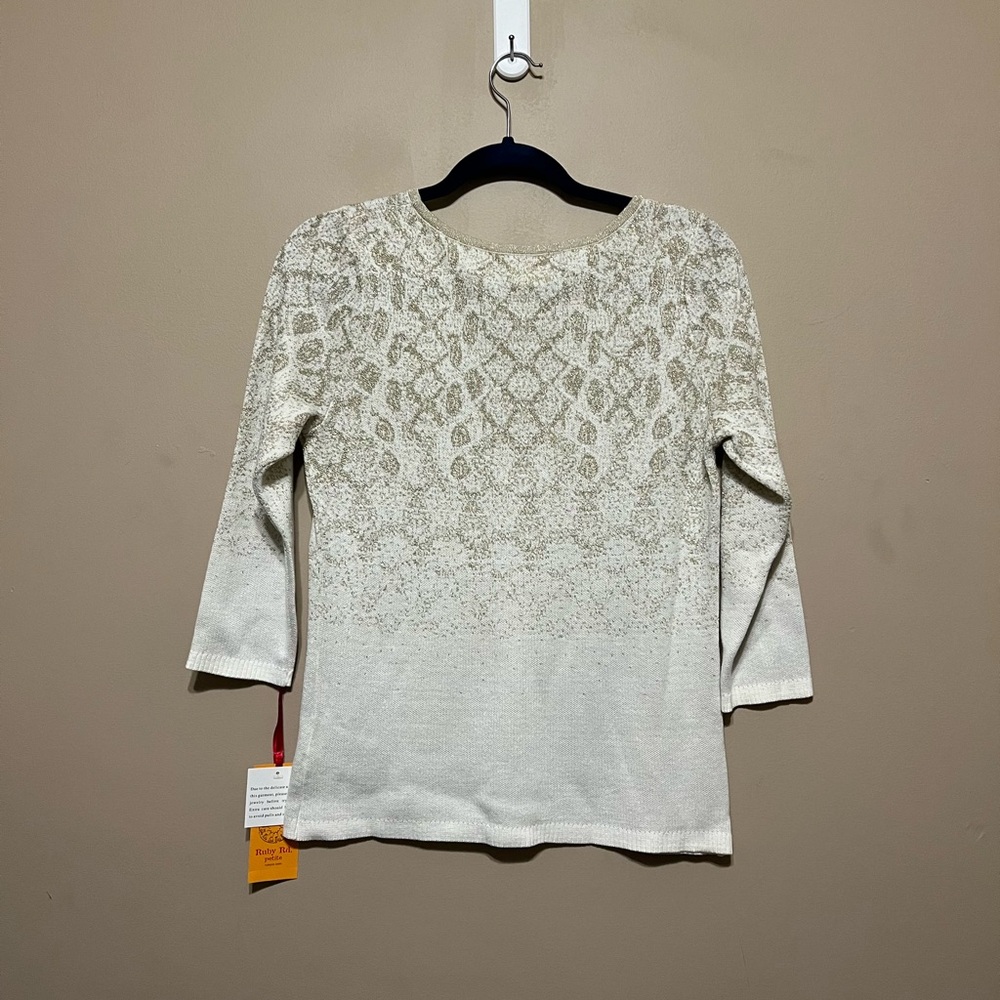 Ruby Rd White Gold Top - Picture 2 of 4